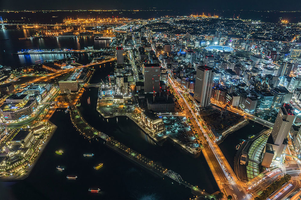 ランドマークタワーの夜景撮影のカメラ設定