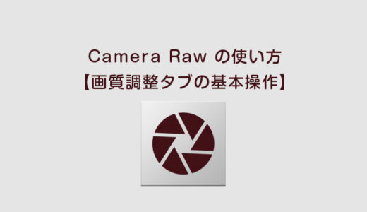 Camera Raw の使い方【画質調整タブの基本操作】