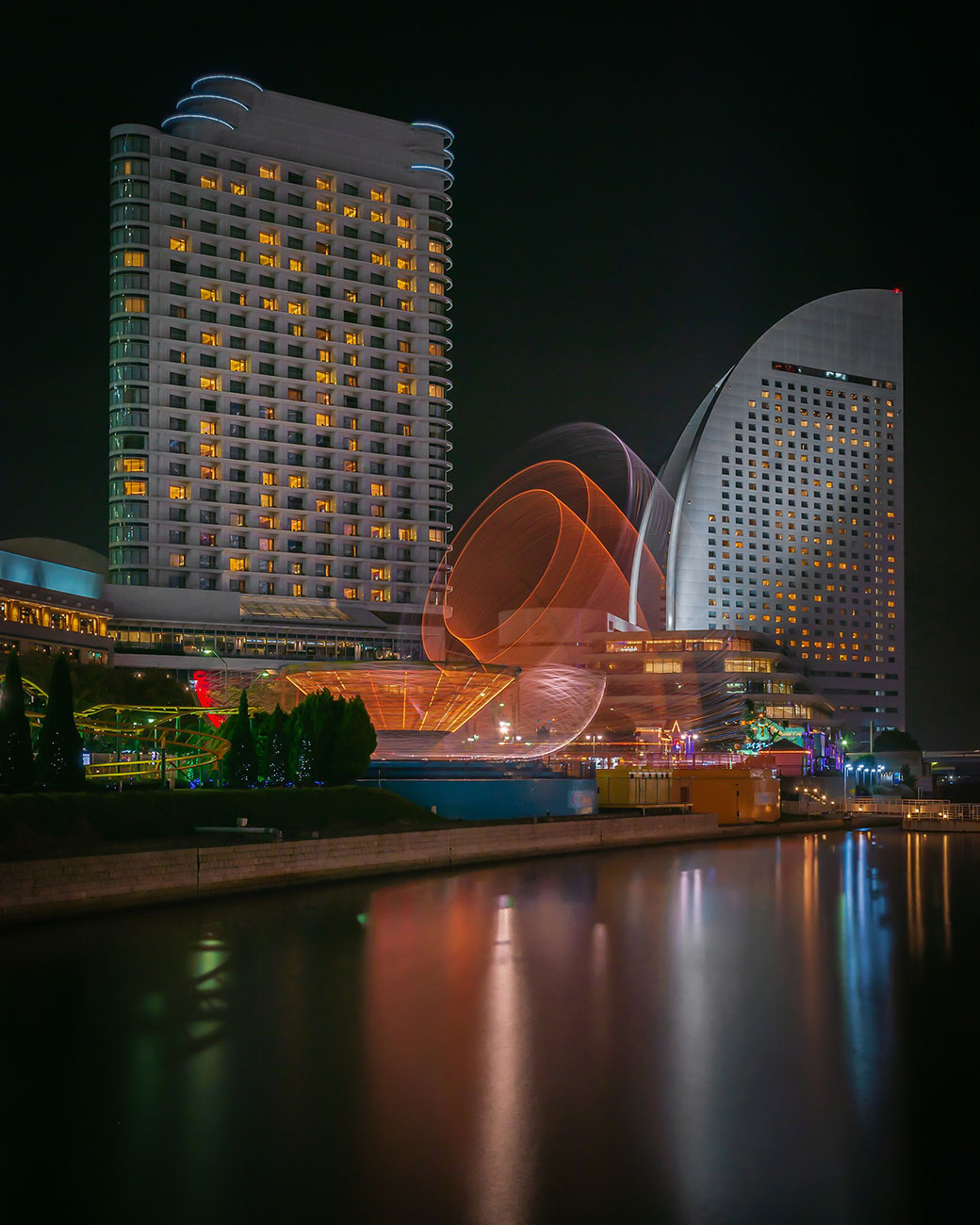 夜景撮影で光跡を写す