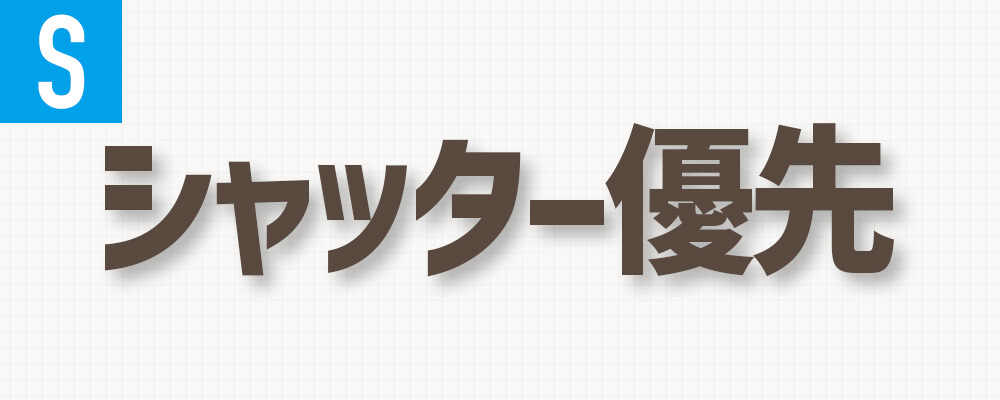 シャッター優先モード（S / Tvモード）動くものを撮るならコレ