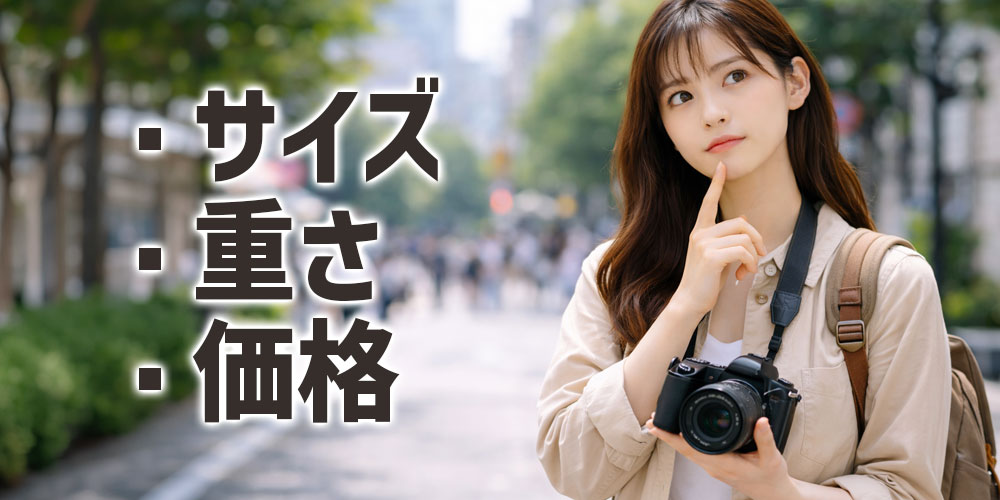 フルサイズとAPS-Cのカメラサイズ・重さ・価格の違い