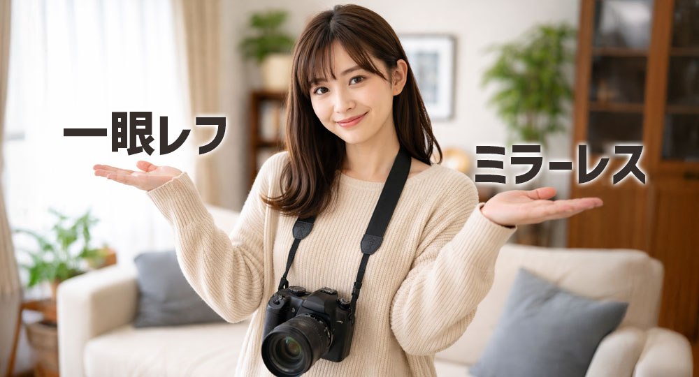 一眼レフとミラーレスのサイズと重量の違い