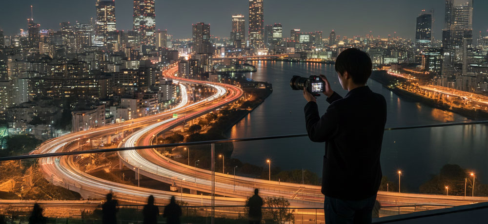 夜景や暗所撮影でも手ブレ補正があれば鮮明な写真が撮れる